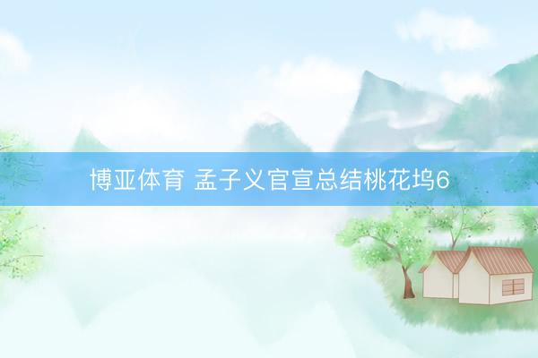 博亚体育 孟子义官宣总结桃花坞6