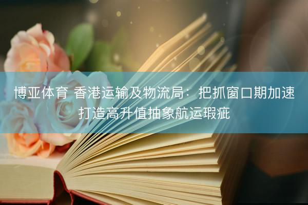 博亚体育 香港运输及物流局：把抓窗口期加速打造高升值抽象航运瑕疵