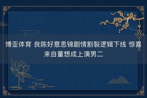 博亚体育 良陈好意思锦剧情割裂逻辑下线 惊喜来自董想成上演男二