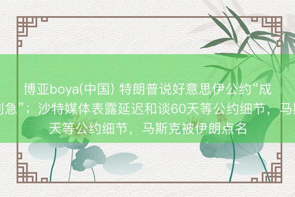 博亚boya(中国) 特朗普说好意思伊公约“成了”，伊朗说“别急”；沙特媒体表露延迟和谈60天等公约细节，马斯克被伊朗点名