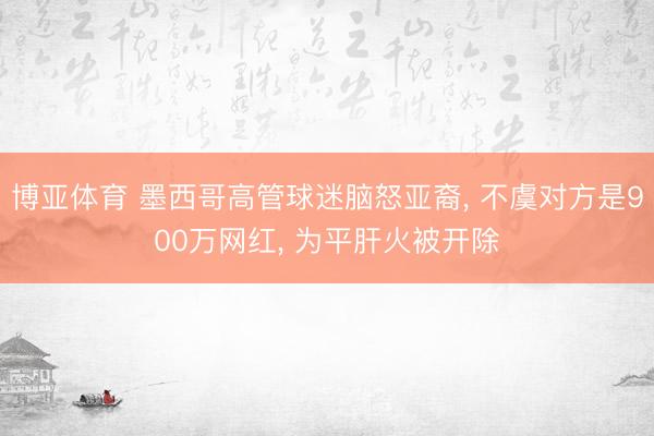 博亚体育 墨西哥高管球迷脑怒亚裔, 不虞对方是900万网红, 为平肝火被开除