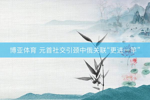 博亚体育 元首社交引颈中俄关联“更进一竿”