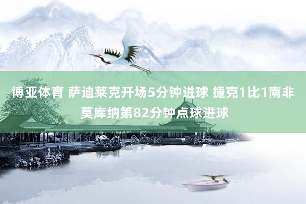 博亚体育 萨迪莱克开场5分钟进球 捷克1比1南非 莫库纳第82分钟点球进球
