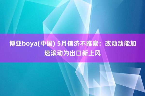 博亚boya(中国) 5月信济不雅察:改动动能加速滚动为出口新上风